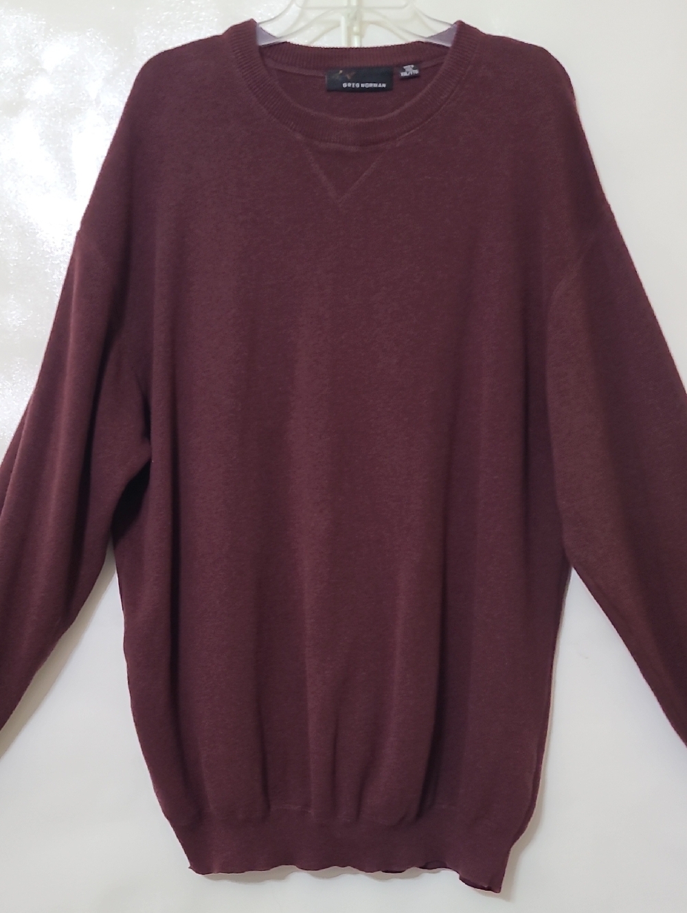 Greg Norman Men's Burgundy Crewneck‎ Pullover 100% Cotton Sweater - Size XXL